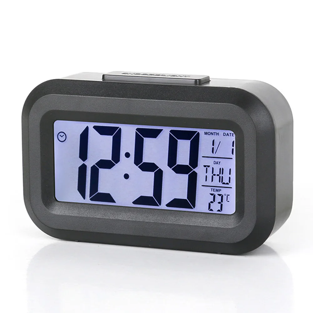 

Temperature Digital Display Alarm Alarm Date Digital 12/24 Night Clock With Clock Screen Lighting Desktop Electronic Mode
