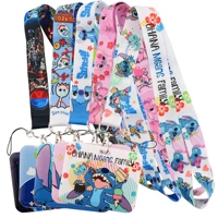 stitch novel neck strap lanyards keychain badge holder id credit card pass hang rope lariat lanyard for keys accessories gifts