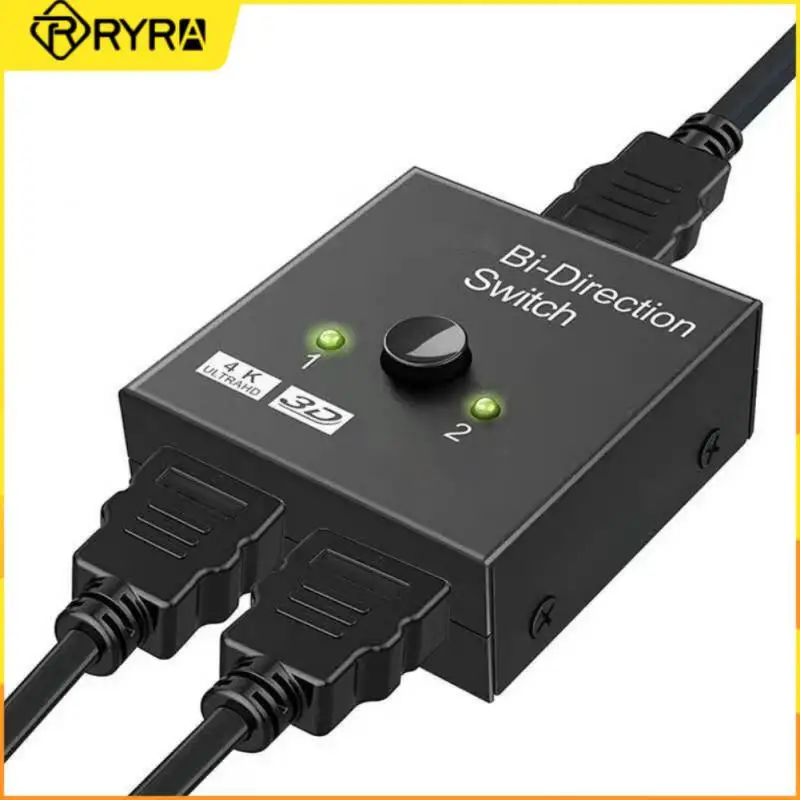 RYRA HDMI-compatible Splitter Adapter 4K Switch KVM Bi-Direction 1x2/2x1 Switcher 2-in-1 Out for PS4/3 TV Box Switcher Adapter