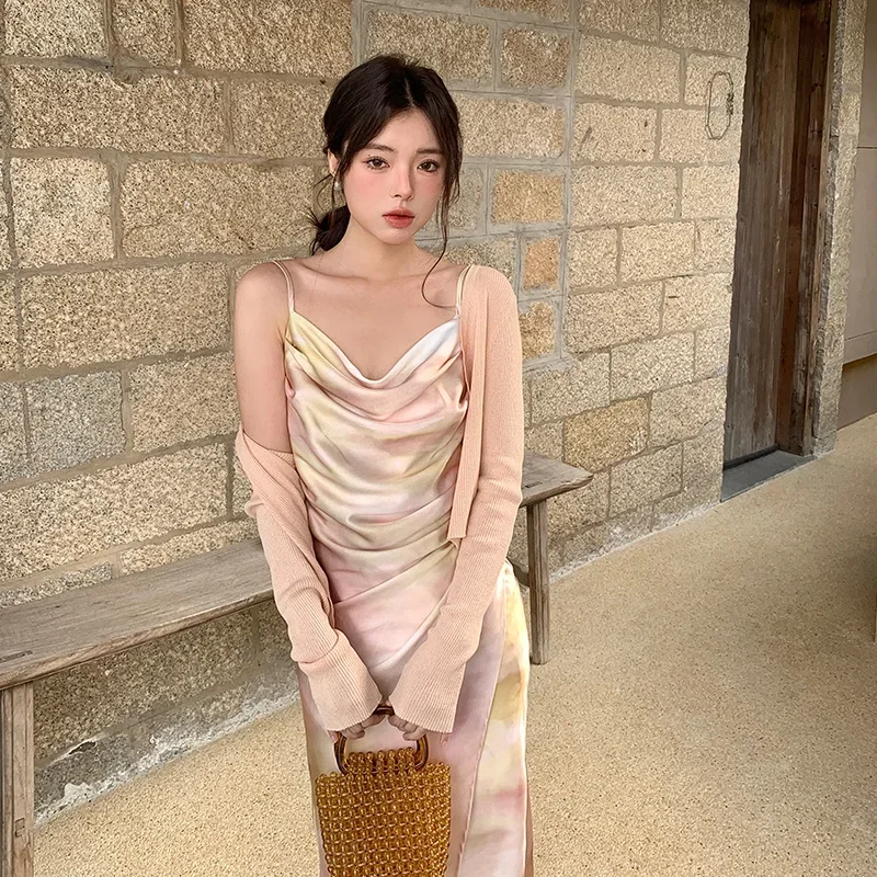 XiuXiangXiang Thirteen Row 2024 Summer New Solid Color Long Sleeve Knitted Cardigan Women's Versatile Sun Protection Cover Ups