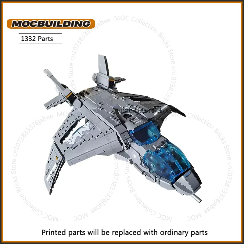 Фото Конструктор MOC «Космический истребитель» в стиле Quinjet из серии фильмов, модель космического самолета, технологические блоки, классическая игрушка, подарки №3