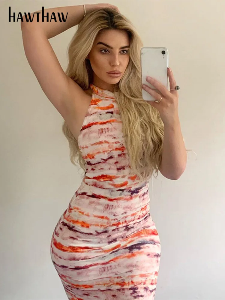 

Женское облегающее платье-карандаш без рукавов, с принтом