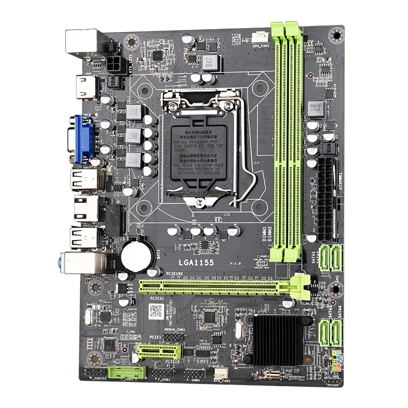

H61 PCI-E X16 Motherboard With Processor CPU Accessories Kit DDR3 2 RAM Slots