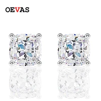 oevas 100 925 sterling silver 66mm high carbon diamond stud earrings sparkling created moissanite wedding party fine jewelry