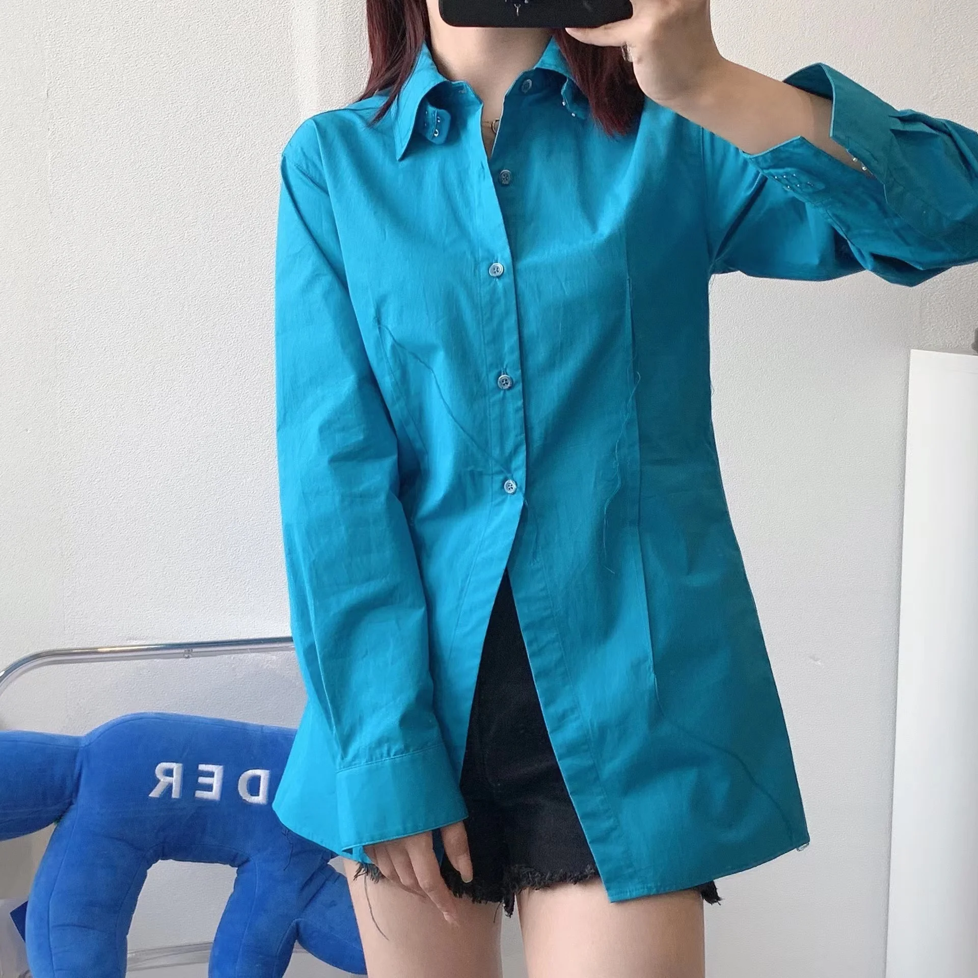 

ADER ERROR 2022 Highest Quality Fall New Simple Casual Solid Color Slim Fit Long Sleeve Shirt Women's Tassel Design Coat