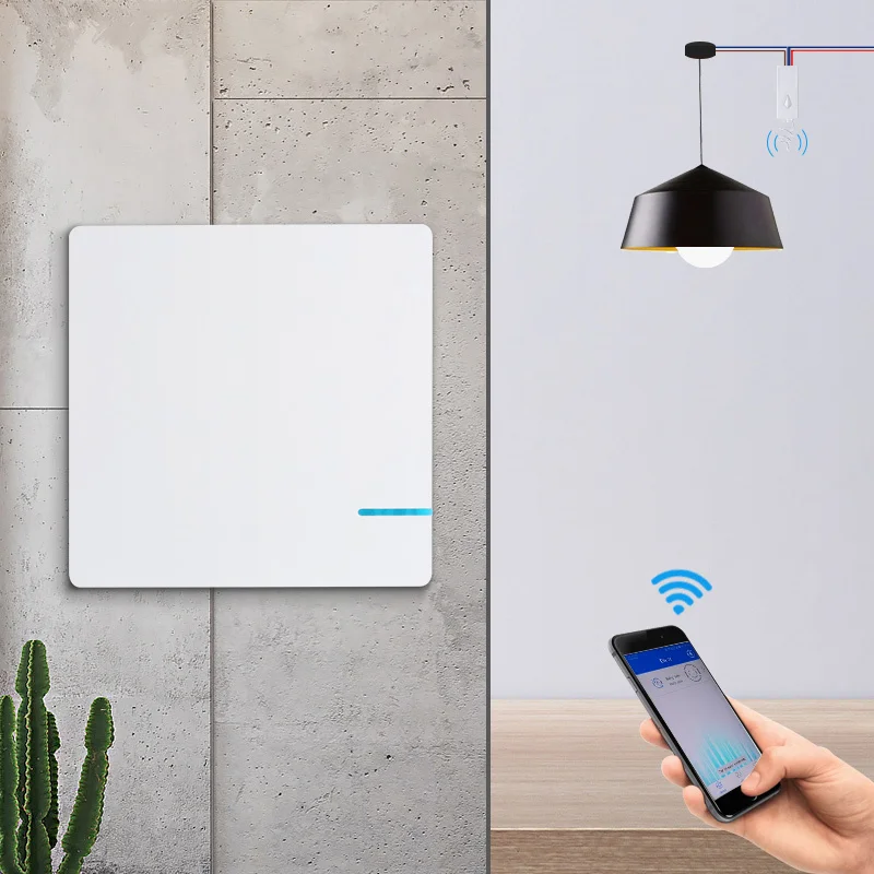 

Smart Home SolutionHotel Wireless Remote Control No Wiring Electrical Wall Switch1 gang 1way Push Button WiFi Smart Light Switch
