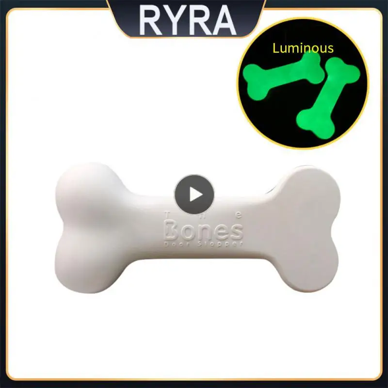 

Bone Shape Luminous Door Stopper Non Perforated PVC Door Suction Bedroom Door Movable Thickened Collision Avoidance