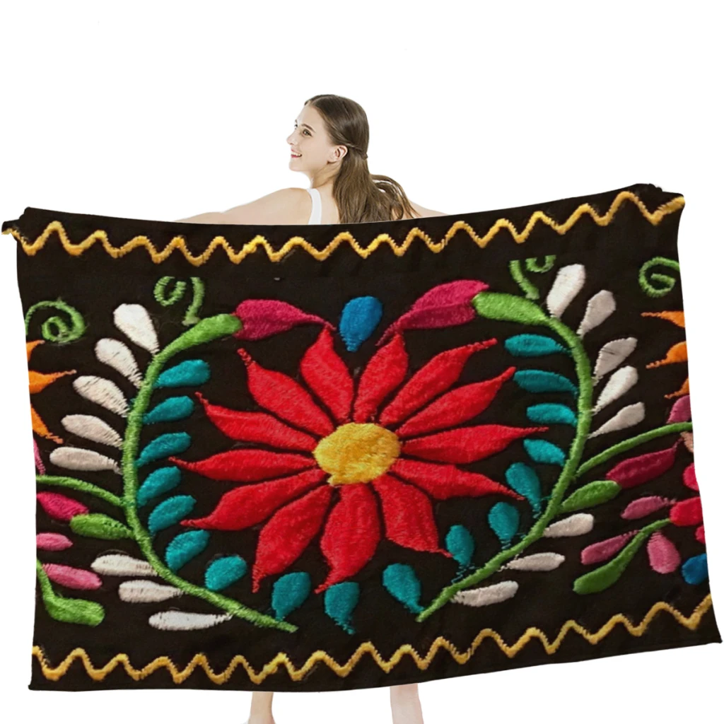 

Spanish Flowers Soft Velvet Blanket Lightweight Bed Blanket Home Decor Fleece Blanket