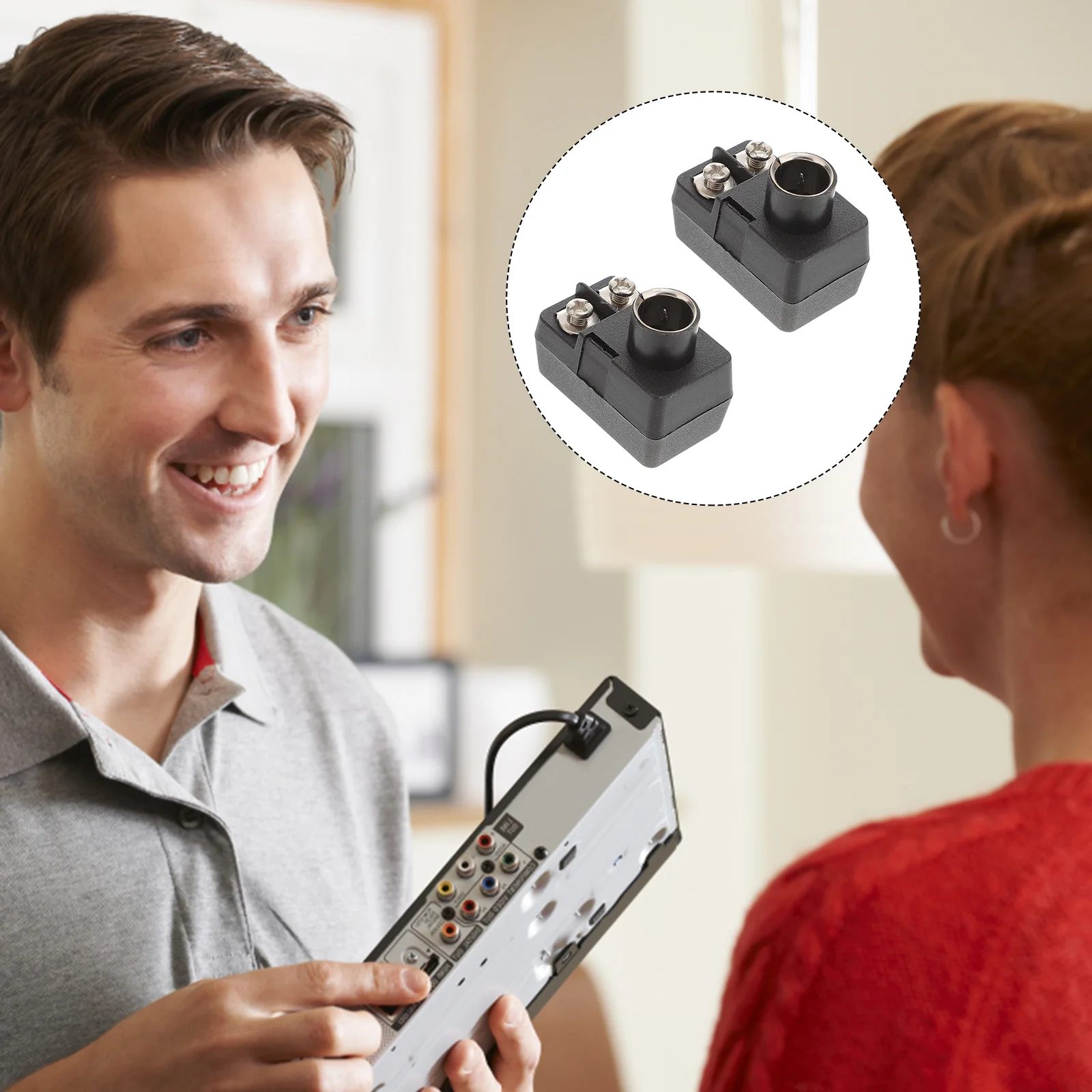 

2pcs TV Signal Adapter Premium Prime Durable Sturdy Adapter for Antenna