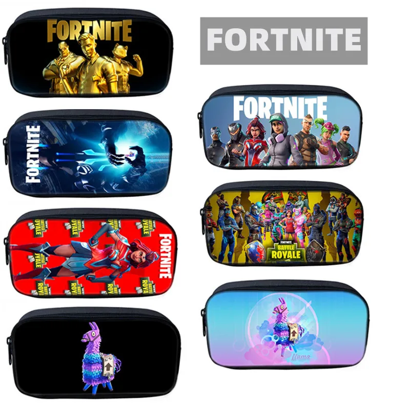 

New Fortnite Children's Pencil Bag Anime Game Figure Toys 22cm Large Capacity Eraser Pen Storage Bag Student School Supplies