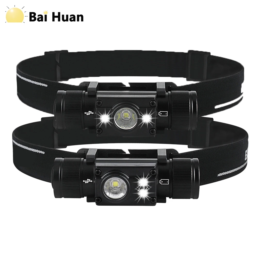 XM-L2 XPE LED Headlamp 7-Mode Powerful Waterproof Headlight Type-C Rechargeable 18650 Head Torch for Camping Hunting Fishing