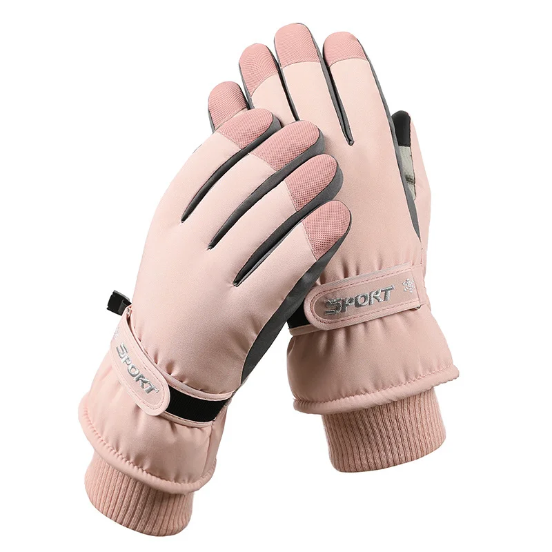 New Winter Men Motorcycle Skiing Gloves Full Finger Touch Screen Thickened Waterproof Ski Women Thermal Glove Motorcycle Gear