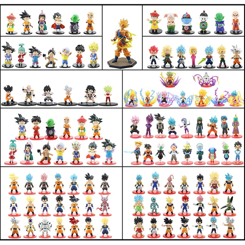 Figura de acción de animación de Dragon Ball, Goku, Oolong, Chichi, Kuririn, modelo, juguetes, muñecas, Vegeta, decoraciones de pastel, regalo para niños