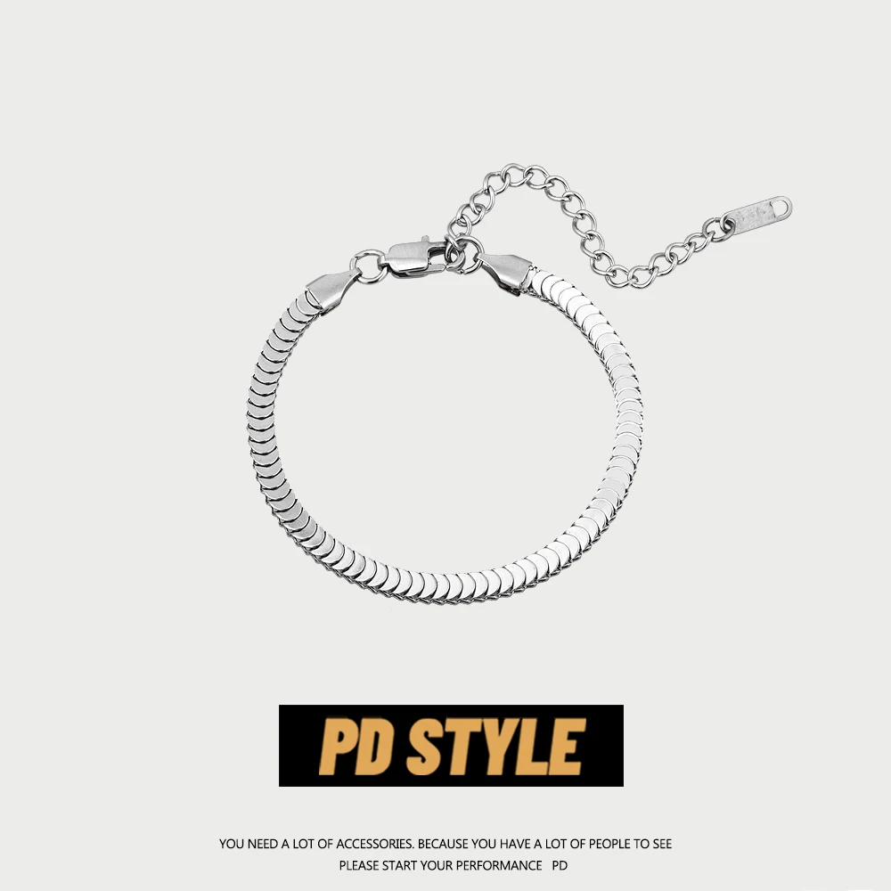 Pdsle Design High-Grade Titanium Steel Dragon Scale Bracelet Men's Fashion Ins Simple No Fading Women