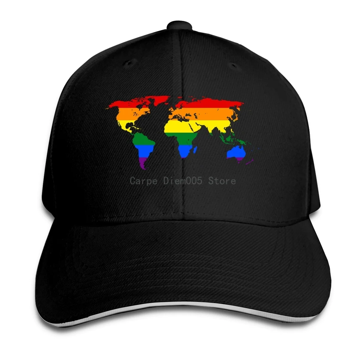 Радужная карта мира кепка Регулируемая сетка Кепка-тракер бейсболка магнитная