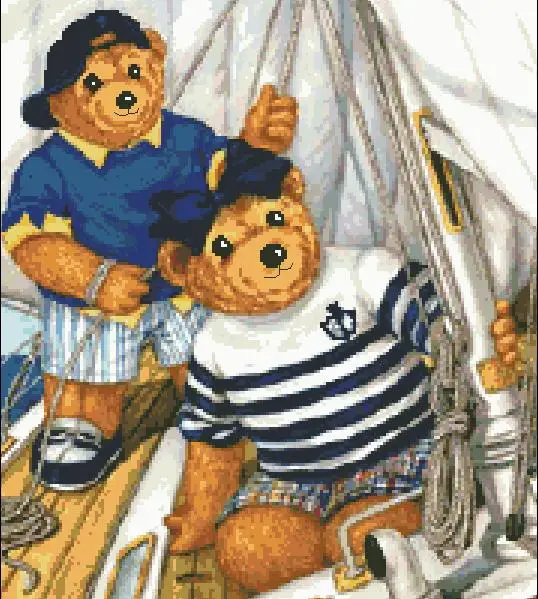 Набор для вышивки крестом сделай сам морской медведь 43-46 набор 28 карат 14 32 карата