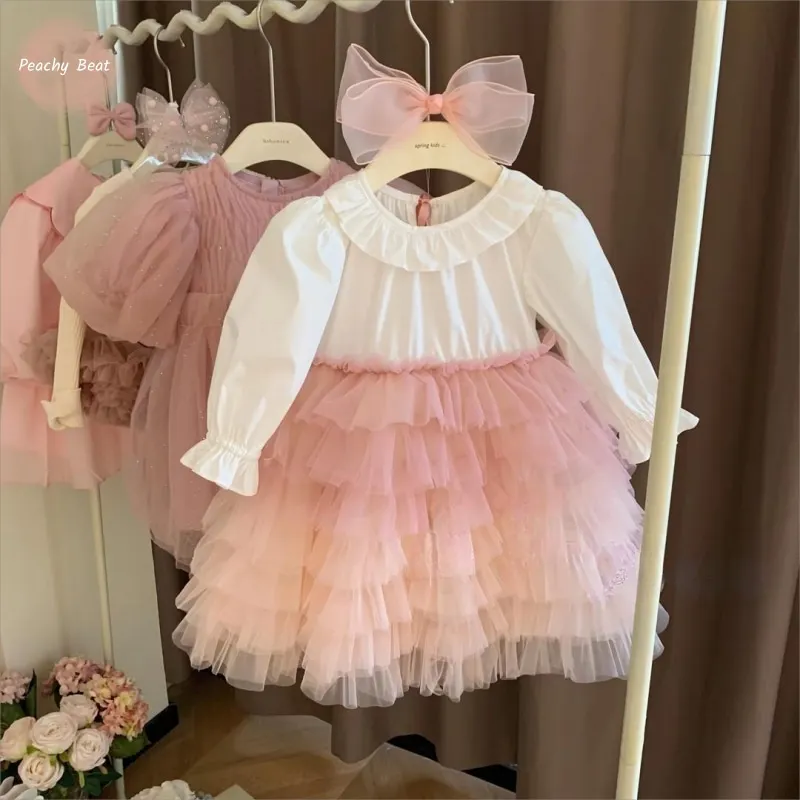 

Fashion Baby Girl Princess Tutu Cake Dress Infant Toddler Child Long Sleeve Tulle Vestido Party Frocks Baby Clothes 18M-7Y