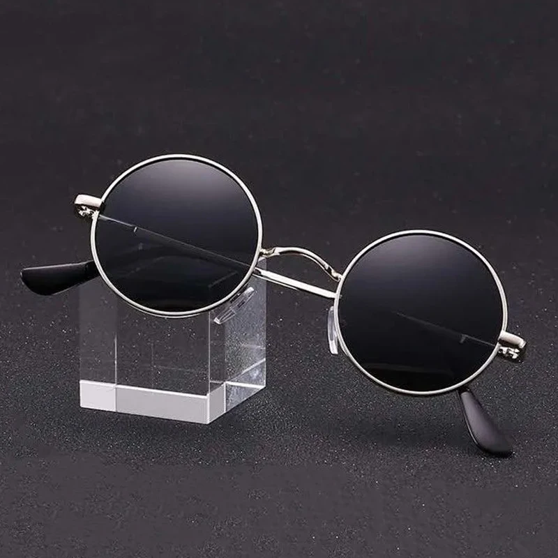 Retro Round Polarized Sunglasses Men Brand Designer Sun Glasses Vintage Women Alloy Metal Frame Black Lens Eyewear Driving UV400 |
