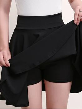 Black Pleated Skirt High Waist A-Line Casual Mini Skirt with Lined Japanese Fashion Chic 2023 New Solid Girls Clothing 5