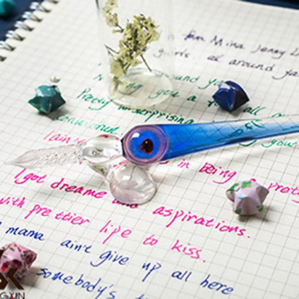 

1Set Exquisite Glass Dip Ink Pen Signature Pen Fine Workmanship Decoration