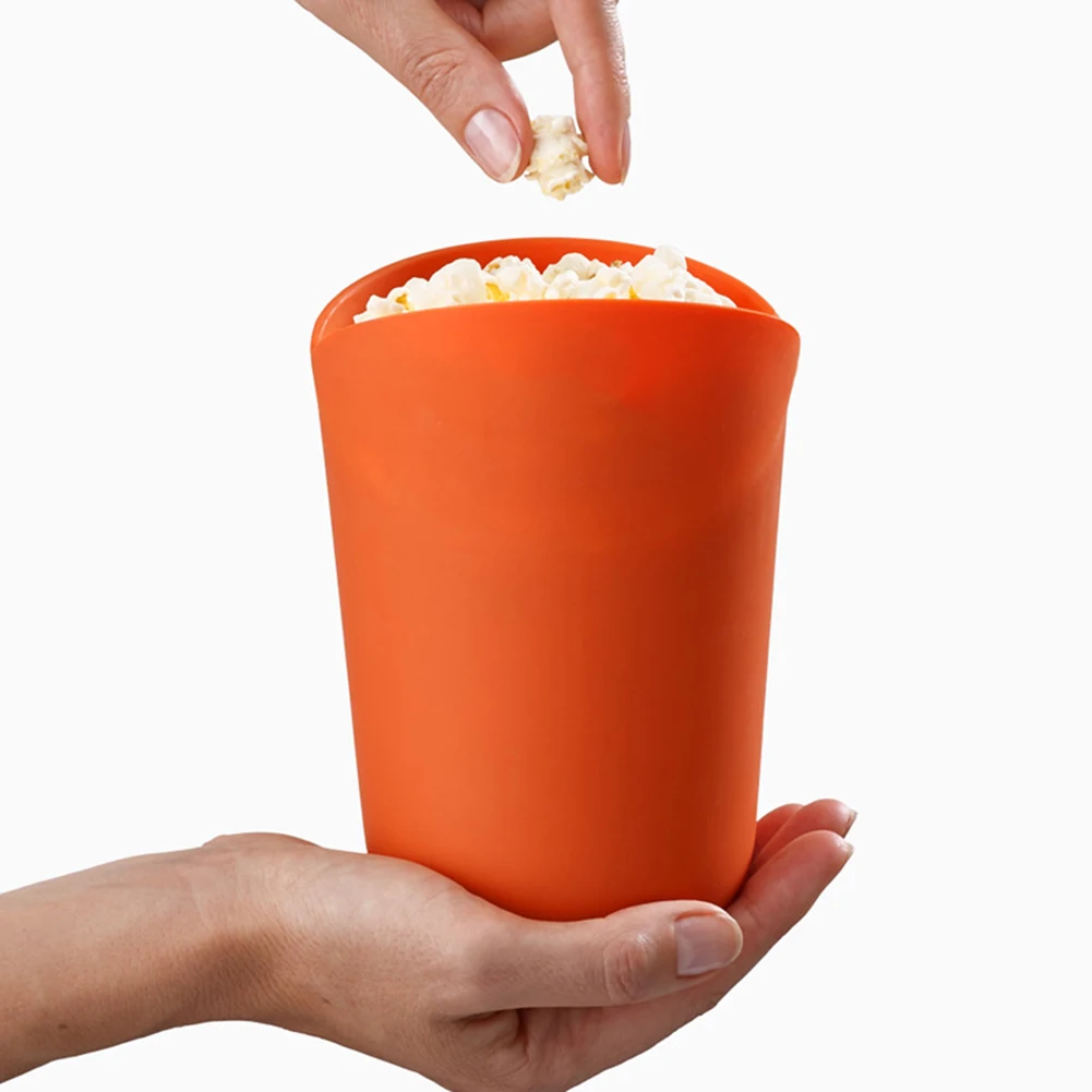 

Foldable Silicone Popcorn Maker Bucket Microwave Popcorn Bowl Food Grade Round Snack Storage DIY Popcorn Bucket