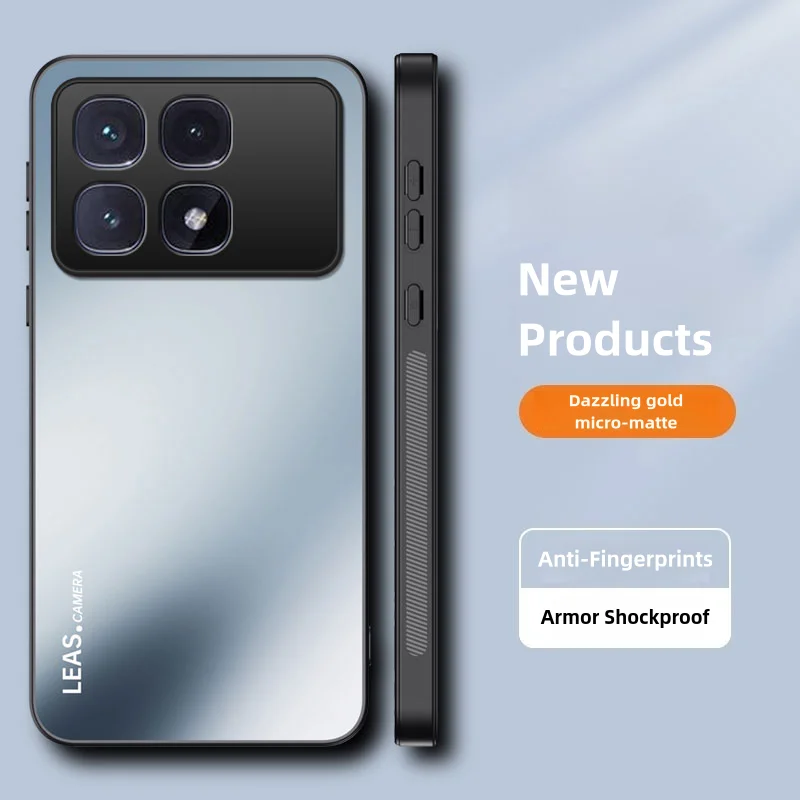 Чехол для Xiaomi Redmi K70 Ultra Pro K60 K50 K40 K30 K40s Frosted Dazzling Gold Силиконовый защитный жесткий