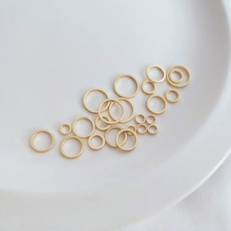 Латунные закрытые кольца с покрытием 24-каратным золотом, 4/5/6/8/10 мм, 20 шт.