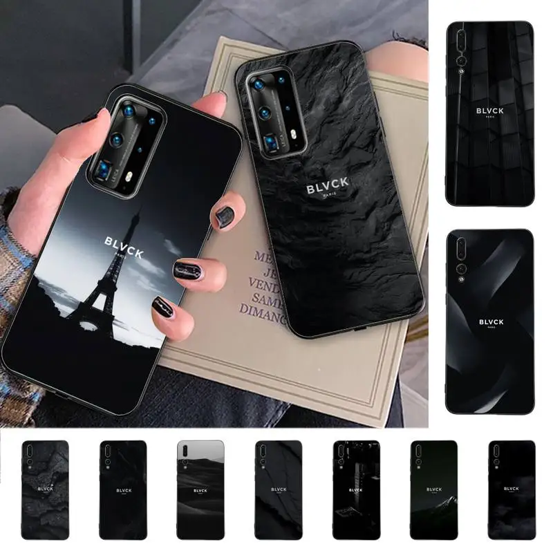 

Black Blvck Flower Phone Case for Huawei P30 40 20 10 8 9 lite pro plus Psmart2019