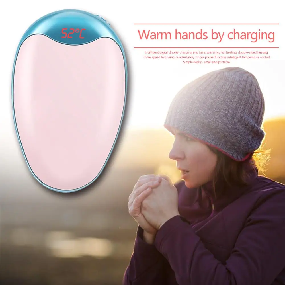 

5200mAh Portable Hand Warmer Excellent Durable ABS and Aluminum Alloy Travel USB Rechargeable Power Bank Winter Pocket