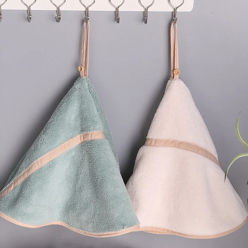 Soft Coral Velvet Super Absorbent Handkerchief For Bath Polyester Fiber Towels With Hanging Loops
