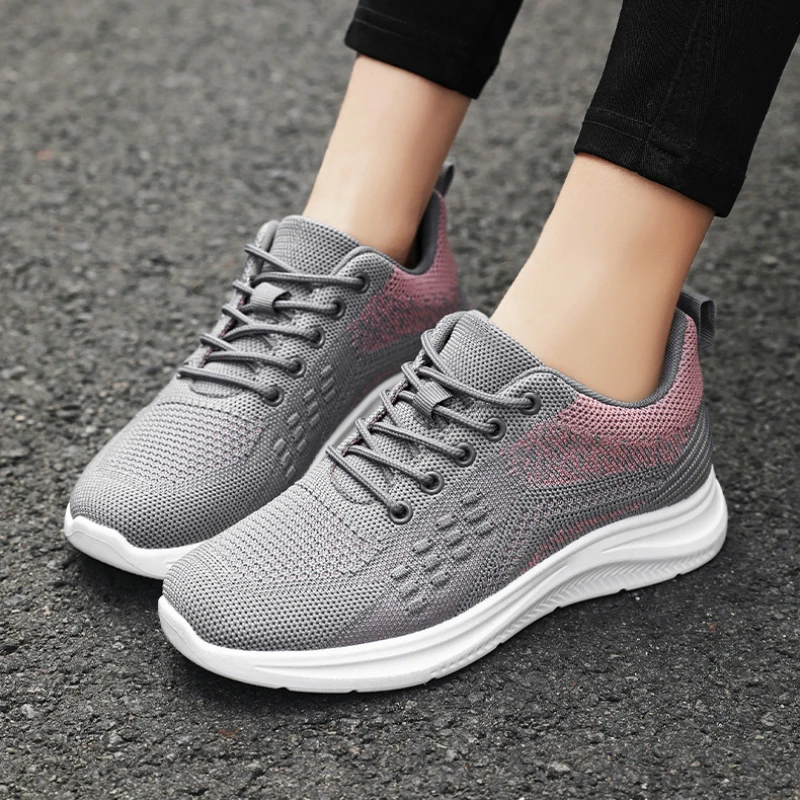 

Ladies Shoes For Women 2023 Running Soft Sole Flats Tennis Female Black Sneakers Mesh Fashion Lightweight Breathable Skateboard