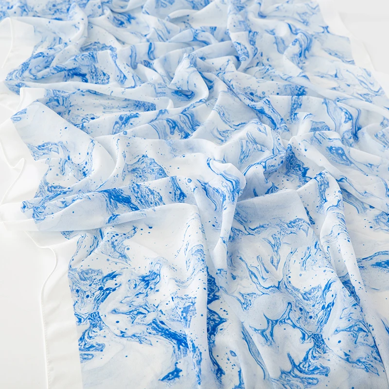 Новинка 2024 шифоновая шаль с рисунком чернилами модные женские шарфы женский