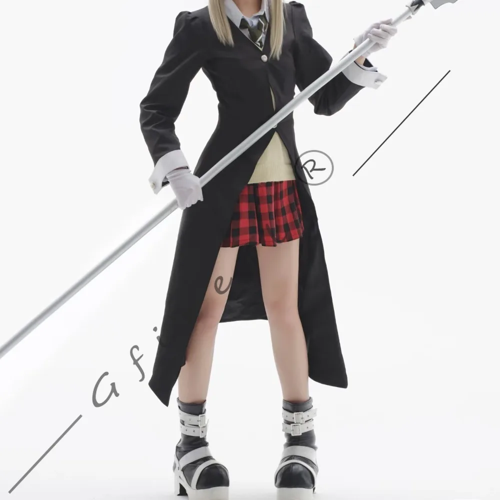 Костюм для косплея Soul Eater Мака Албарн: черный плащ с париком и аксессуарами, полный комплект для женщин, на Хэллоуин и Comic Con (art.: 3920d94d22571) - 3920d94d22571
