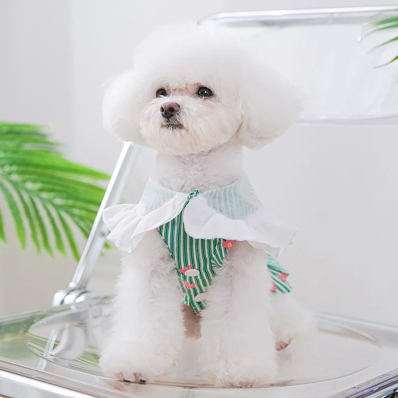 Фруктовое платье для домашних животных собак Юбка Одежда Собаки Супер Маленький Костюм Милый Хлопок Мягкий Чихуахуа Лето Белая Девочка Маскот on.