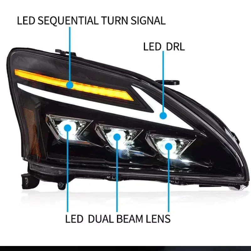Светодиодные фары для Lexus RX 330 350 400h 2003-2009 анимация запуска последовательный