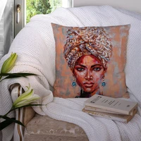 custom pillowcase african beauty hat cushion cover hotel car seat home decor backrest sofa pillow case 221217 54