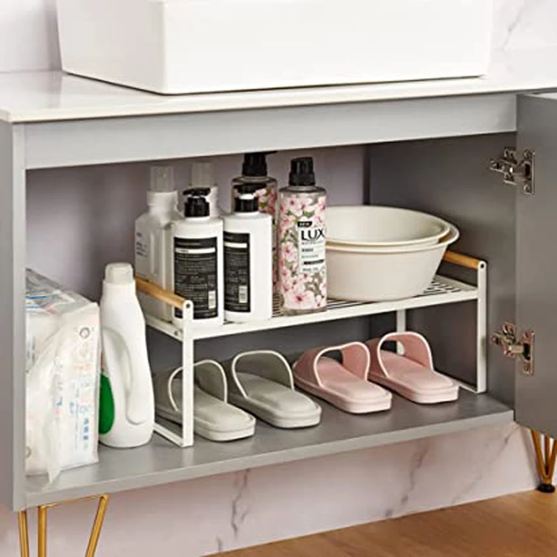 bathroom organizerstackable countertop shelf withspace saving organizer for cupboardcabinetstorage rackshelves for wall free global shipping