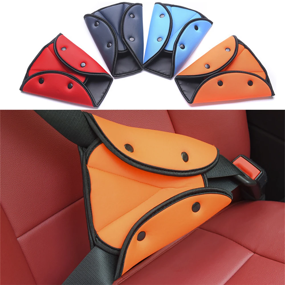 

Universal Car Seat Belt Retainer Child Neck Protection Belt Car Seat Belt Cover Soft Adjustable Triangular Anti-collision