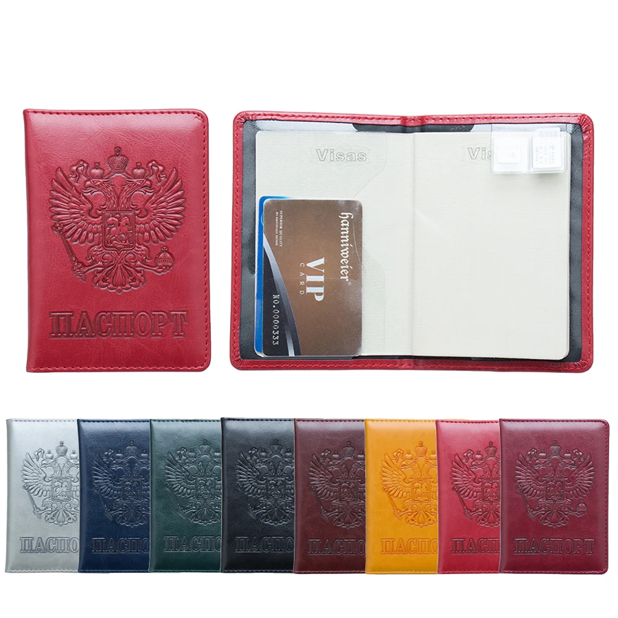 

3D Embosssing National Emblem Russian Passport Cover Cards Holder Travel Accessories Emblem Passport Cover ZS01