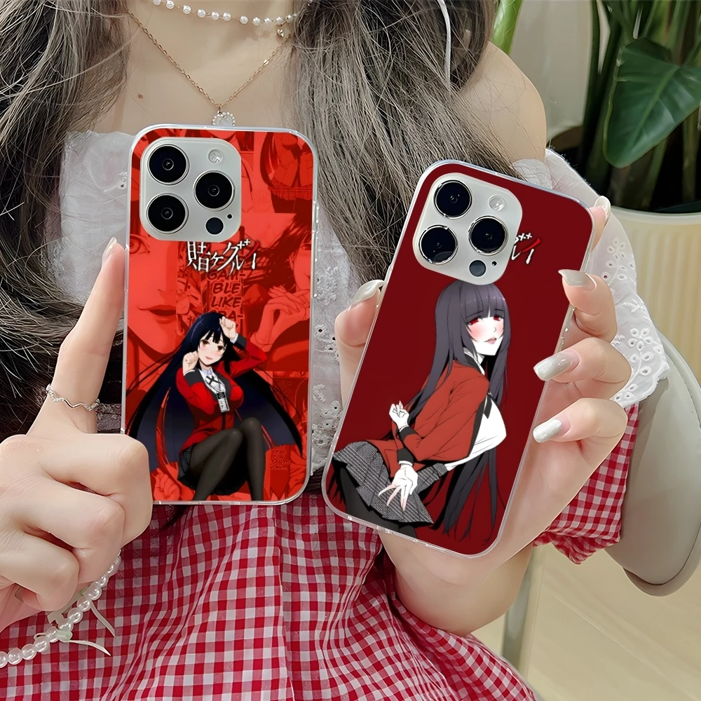Kakegurui Yumeko Mobile Cell Phone Case for iPhone 16 15 14 13 12 11 X XR XS 8 Pro Max Plus Mini Clear Transparent Cover Shell