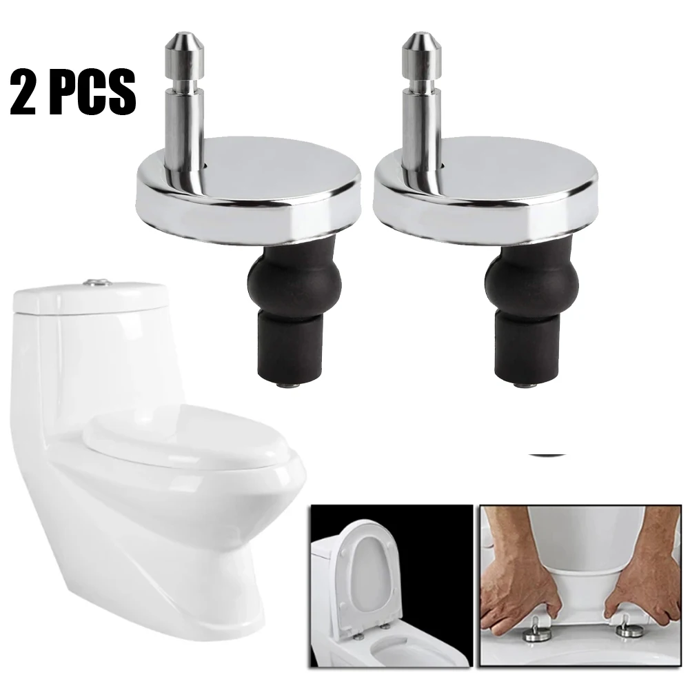 

2pcs Toilet Seat Hinges Stainless Steel Top Close Soft Release Quick Fitting Heavy Duty Hinge Replacement Pair Home Hardware