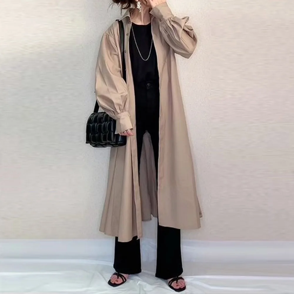 

Spring Autumn New 2022 Women Fashion Windbreaker New Japanese Style Outdoor Shirt Basic Style Korean Free Long Coats Women