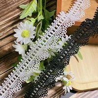 hot embroidered cotton white black flower lace fabric dubai wide sewing diy trim applique ribbon cord collar dress guipure decor