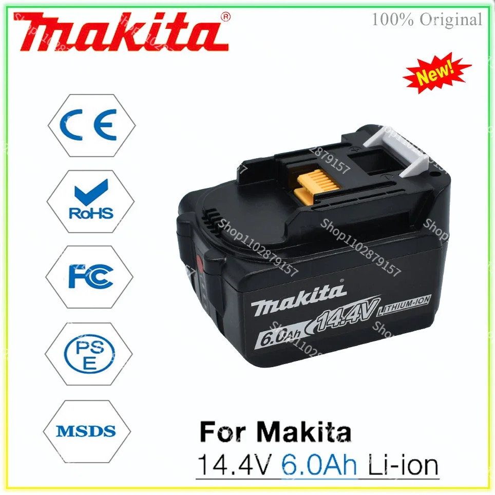 

Оригинальная Аккумуляторная Батарея Makita 14,4 В, 6000 мАч, фотоиндикатор BL1430 BL1415 BL1440 196875-4 194558-0 195444-8 Makita14.4V