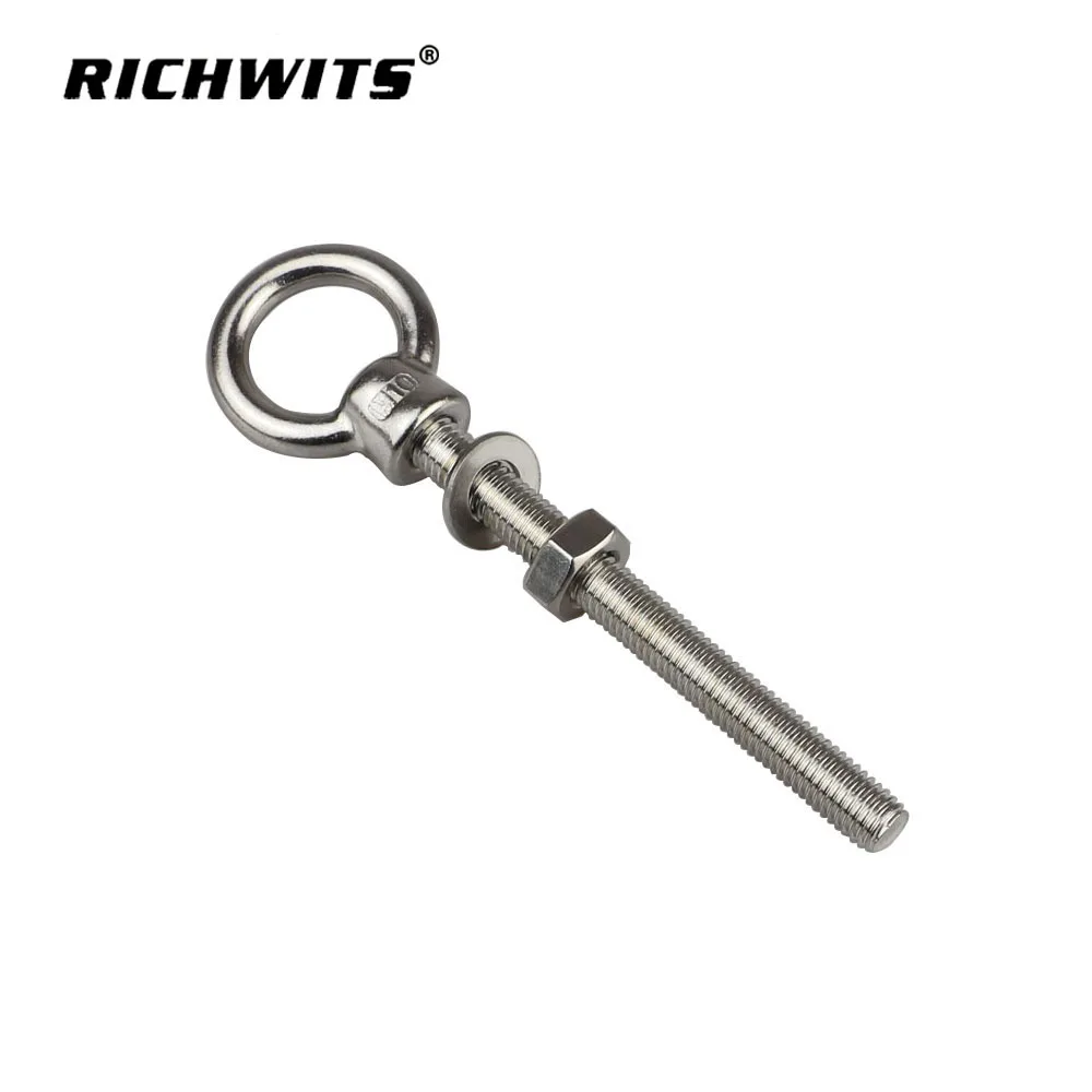 

Rigging Hardware Stainless Steel 316 Marine Eye Bolt M6*60 1169 Welded Eye Bolt 10pcs