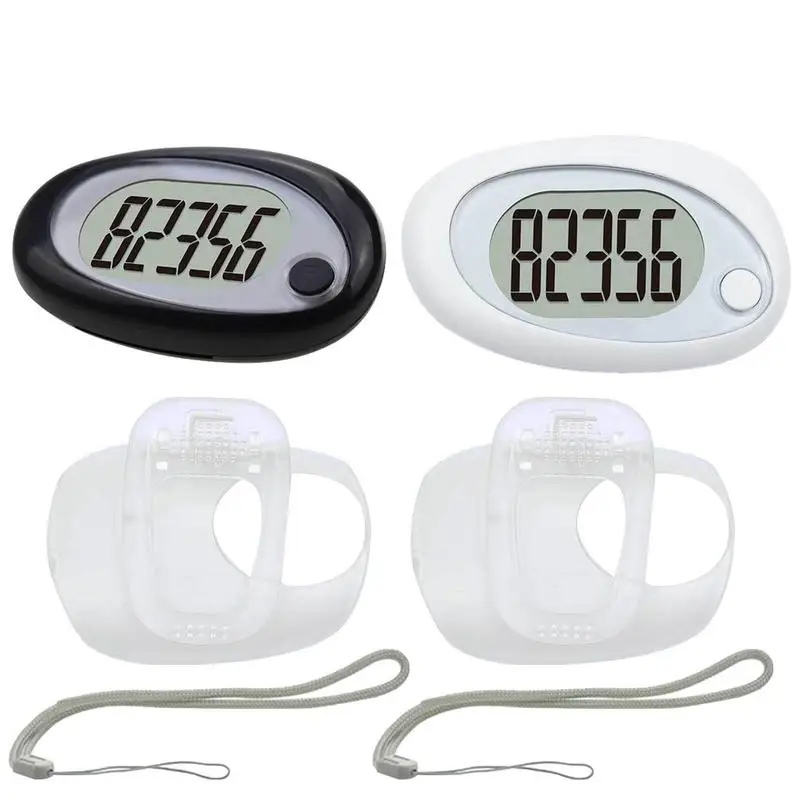 

Step Counter Clip On Pocket Pedometer With Lanyard Long Standby Time Daily Target Monitor With Sleeping Mode For Walking Running