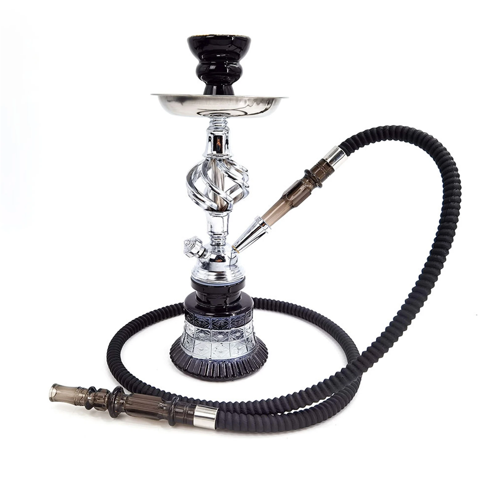 

2 Hose Hookah Set-Mini Pumpkin Hookah Glass Vase Hookah Kit with Disposable Hookah Mouth Tips Shisha Pipe