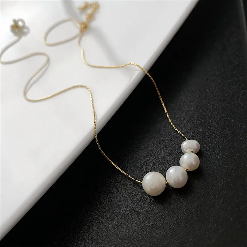 

Natural Pearl Titanium Steel Necklace for Women's Light Luxury 2023 New Advanced Colorless Collar Chain Jewelry