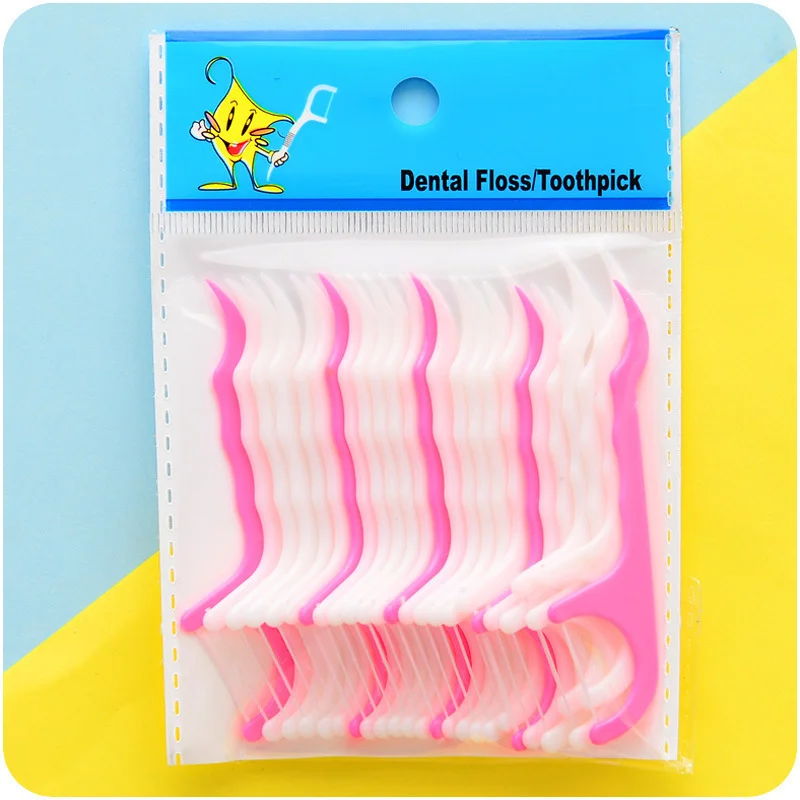 

25Pcs/Lot Disposable Dental Flosser Interdental Brush Teeth Stick Toothpicks Floss Pick Oral Gum Teeth Cleaning Care