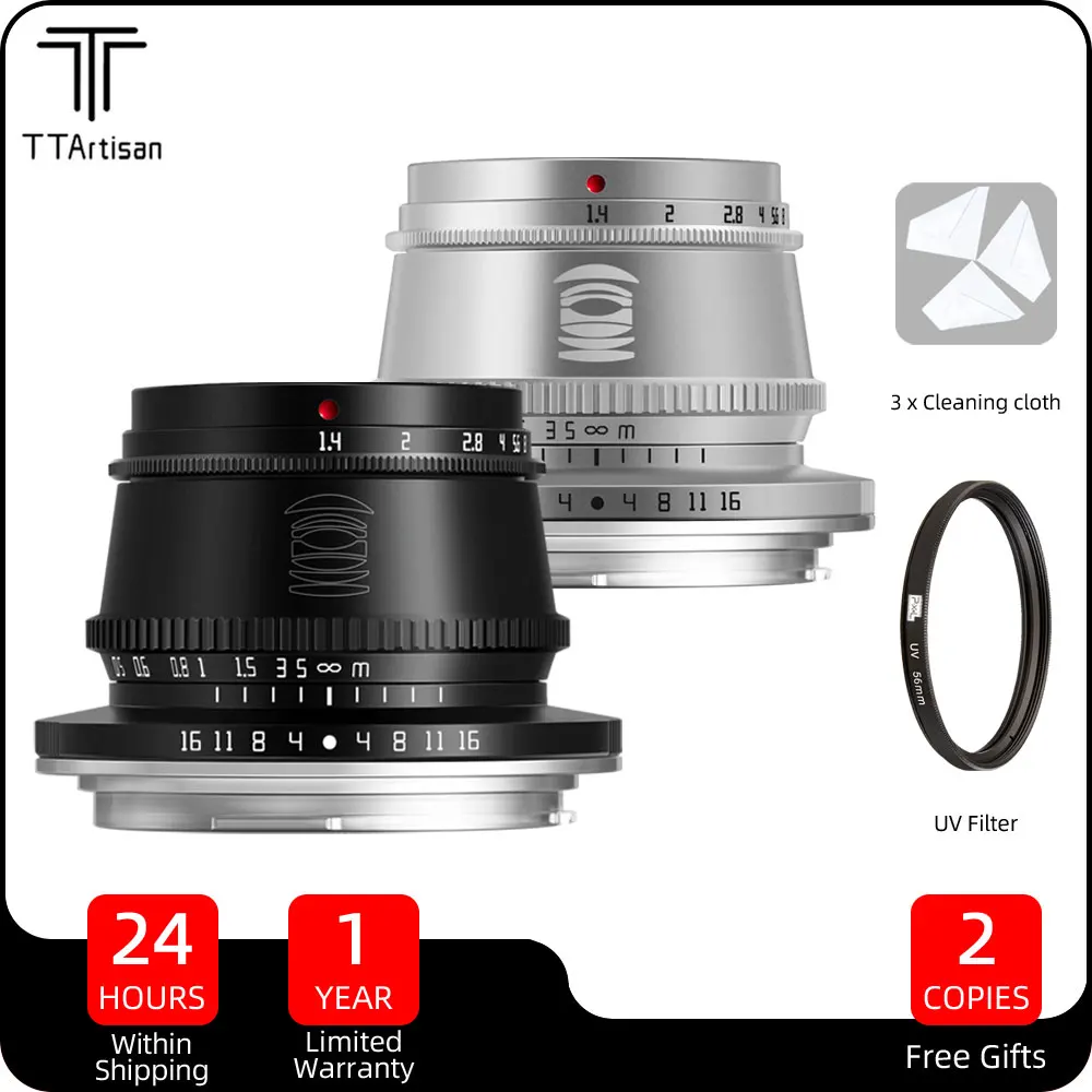 

TTArtisan 35mm F1.4 APS-C Manual Focus Camera Lens for Sony E Mount Canon EOS M RF Fujifilm Fuji XF Leica L Nikon Z M43 Lente